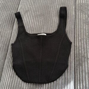 Aritzia Babaton Black Cropped Corset Top